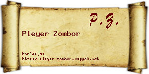 Pleyer Zombor névjegykártya